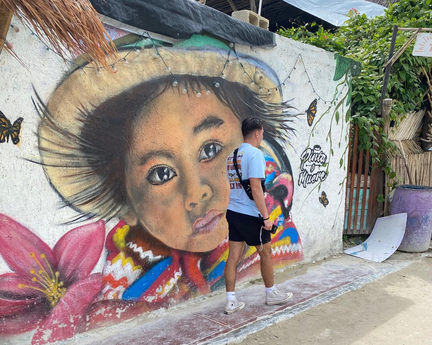 Een van de vele muurschilderingen op Isla Holbox